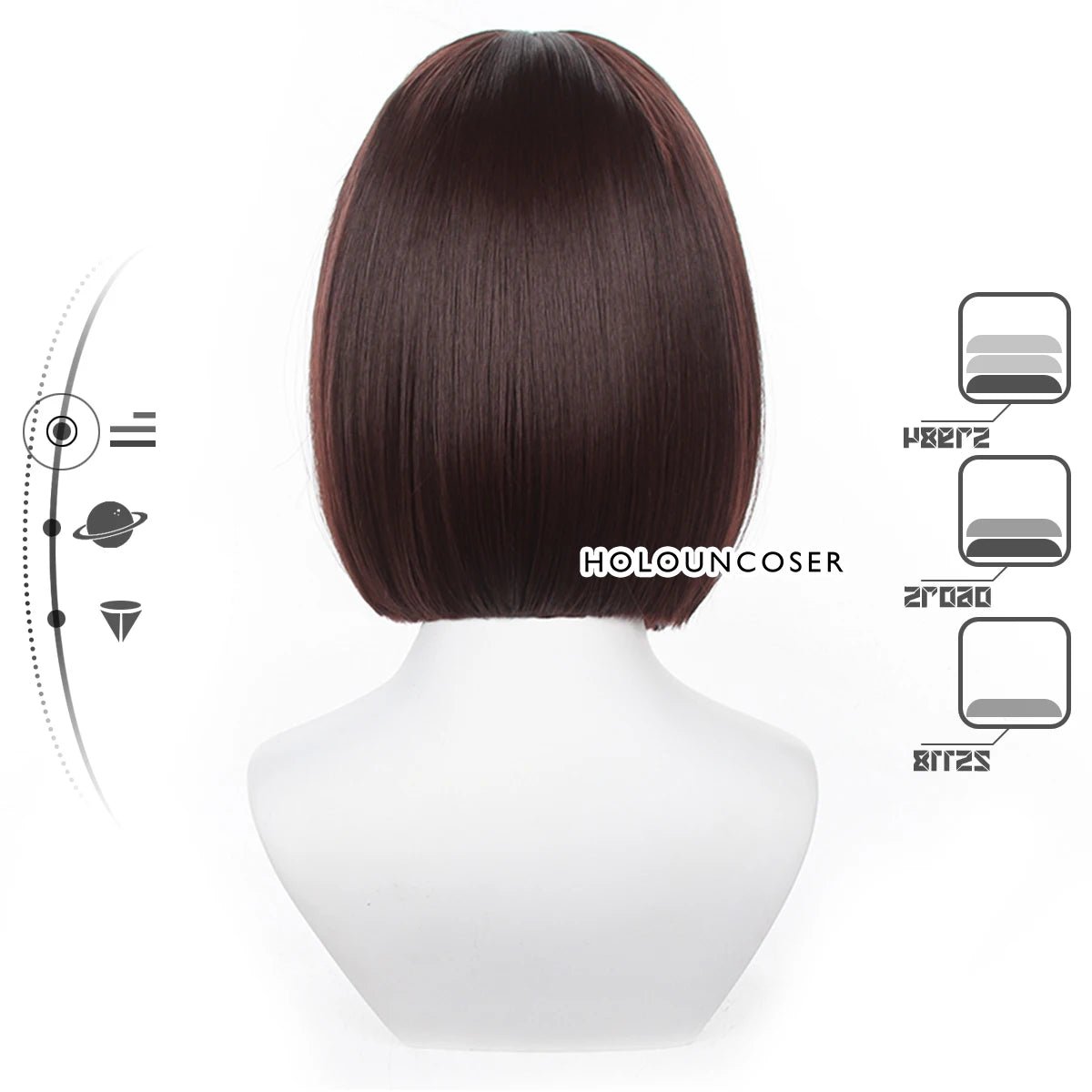 Perruque Cosplay Xueyi Honkai Star Rail Rose Résistance à la Chaleur Fibre Synthétique Taille Ajustable Halloween Noël