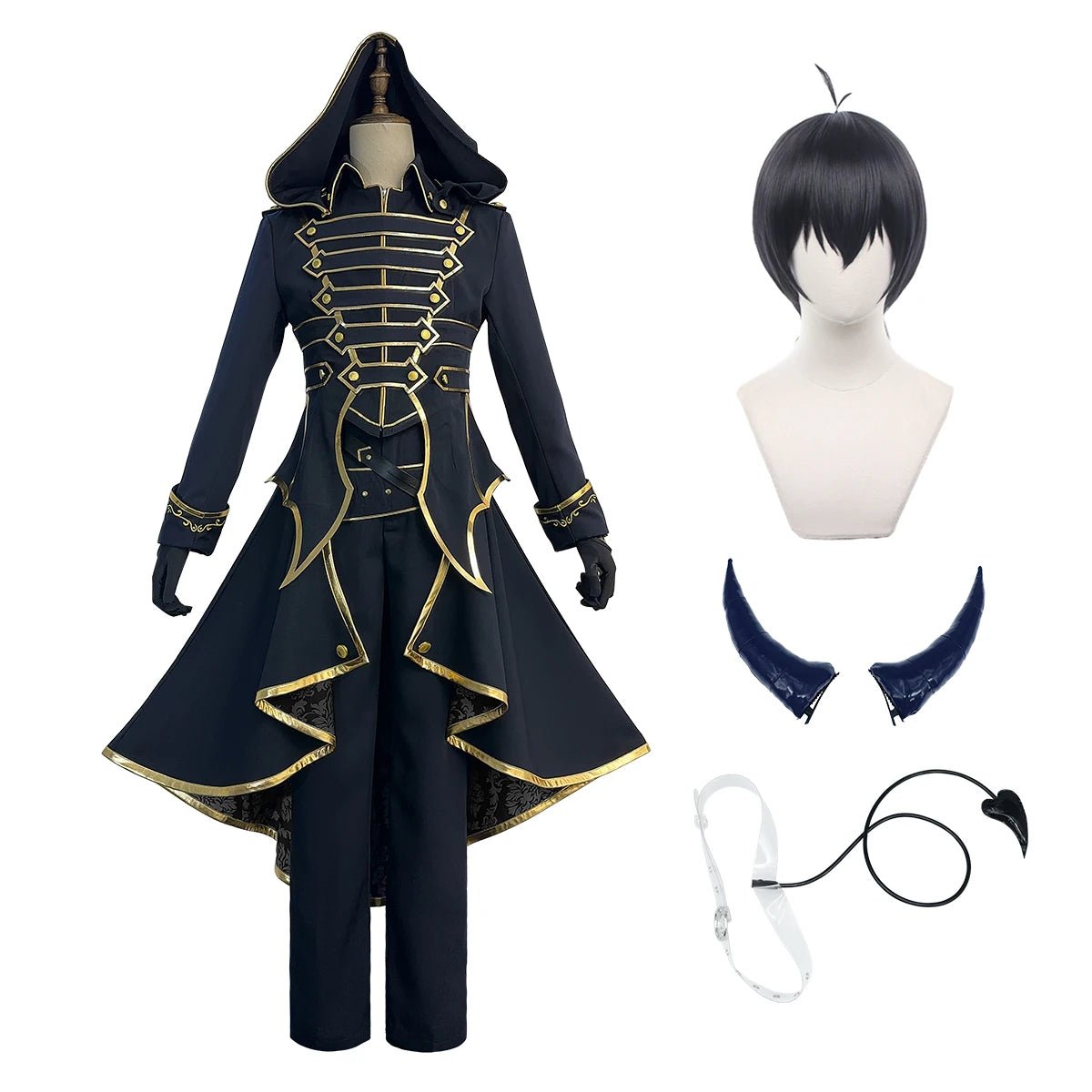 Costume Cosplay Isagi Blue Lock avec Perruque, Uniforme, Pantalon et Accessoires Anges et Démons