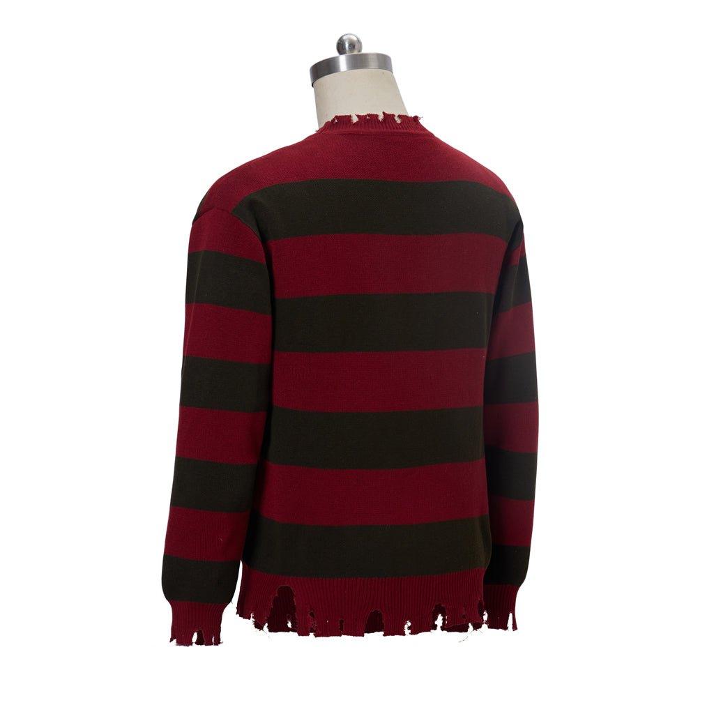 Pull Cosplay Freddy Krueger | Film Rue de l'Angoisse Pull Rayé Rouge | Tricot Unisexe pour Hommes et Femmes