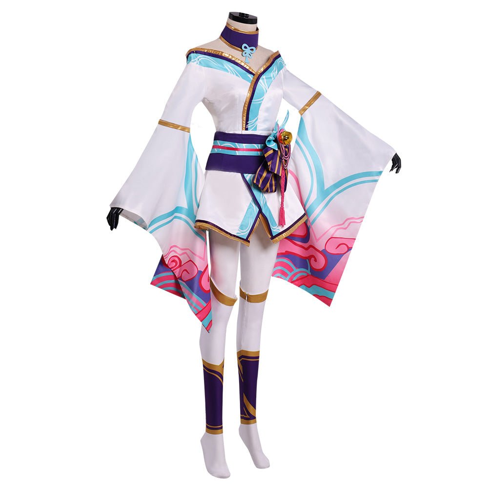 Costume Cosplay Ahri Spirit Blossom | Robe de Renard à Neuf Queues de League of Legends pour Femme