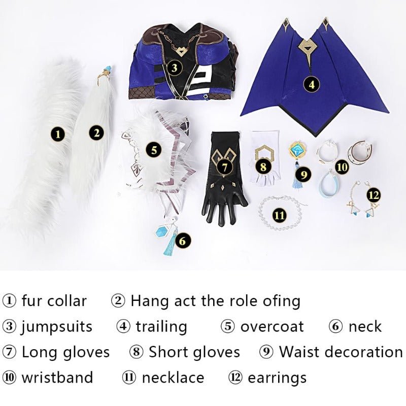 Costume Cosplay Yelan Genshin Impact pour Halloween, Fêtes et Roleplay