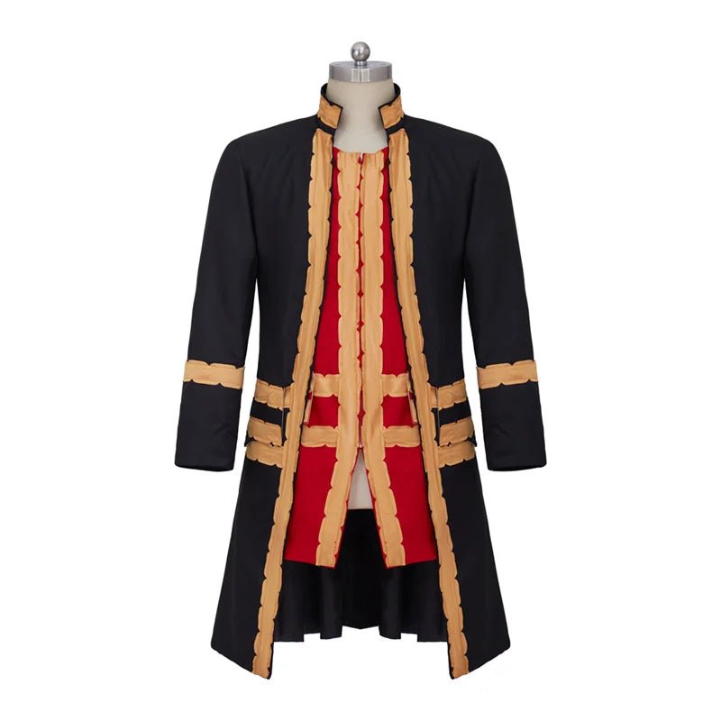 Uniforme d'Officier Colonial du 18ème Siècle - Manteau Victorien Régence et Chapeau Haut de Forme pour Hommes