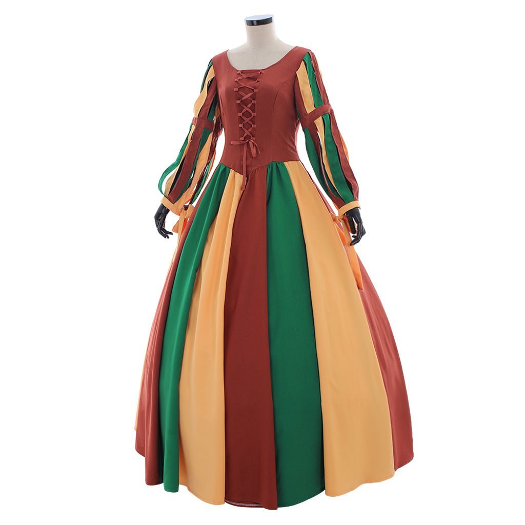Robe Vintage Arc-en-Ciel pour Femmes – Robe de Soirée Médiévale Victorienne