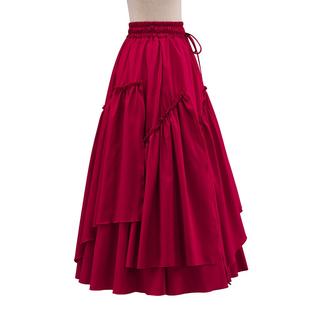 Jupe en Corduroy Rétro Printanière pour Femmes – Jupe Médiévale à Carreaux Plissée Haute Taille