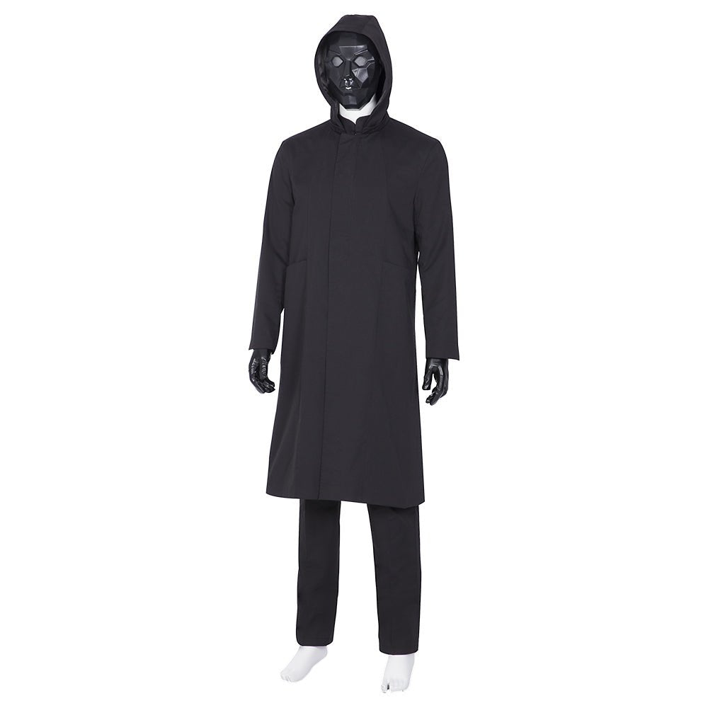 Costume Homme Masque Noir Squid Game – Costume Noir à Capuche Inspiré de la Série TV pour Cosplay