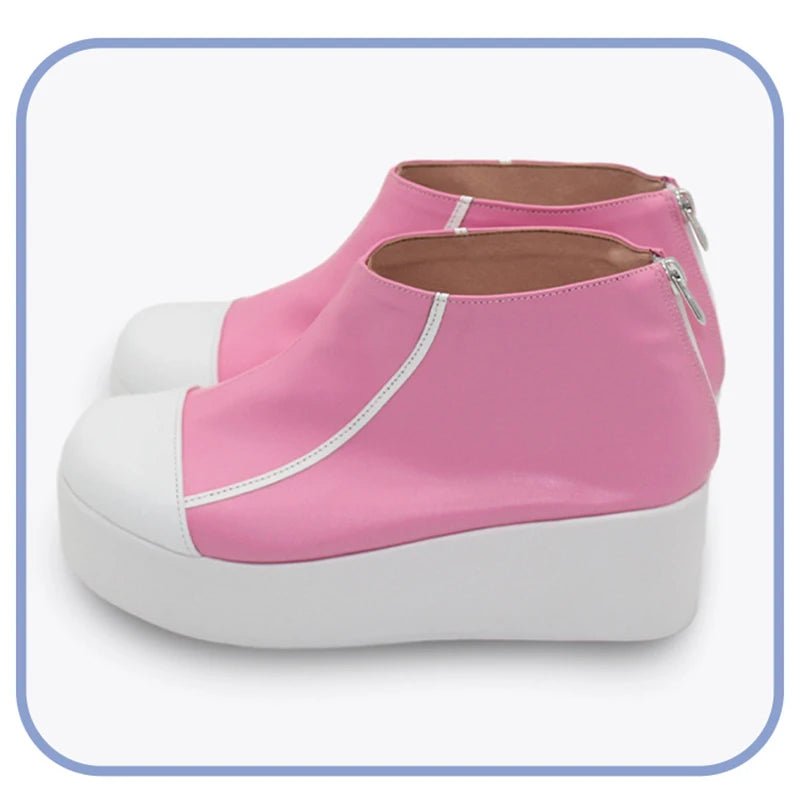 Chaussures Cosplay LOL HEARTSTEEL Alune Rose Plate Semelle Épaisse Femme avec Fermeture Éclair pour Fêtes et Halloween