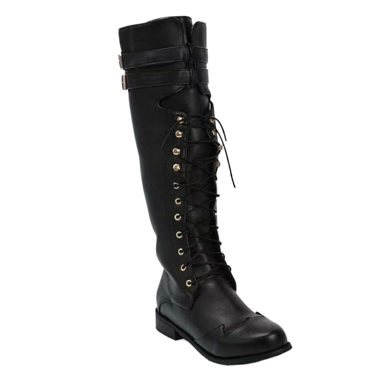 Bottes de Cosplay Steampunk Médiévales pour Hommes et Femmes, Chaussures Pirate en Cuir PU