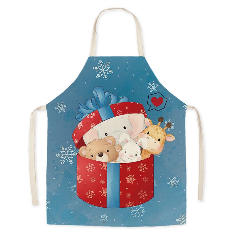 Tablier de cuisine imitation chanvre Santa Claus pour adultes, résistant aux taches et à l'huile, vêtements de travail pour hommes et femmes