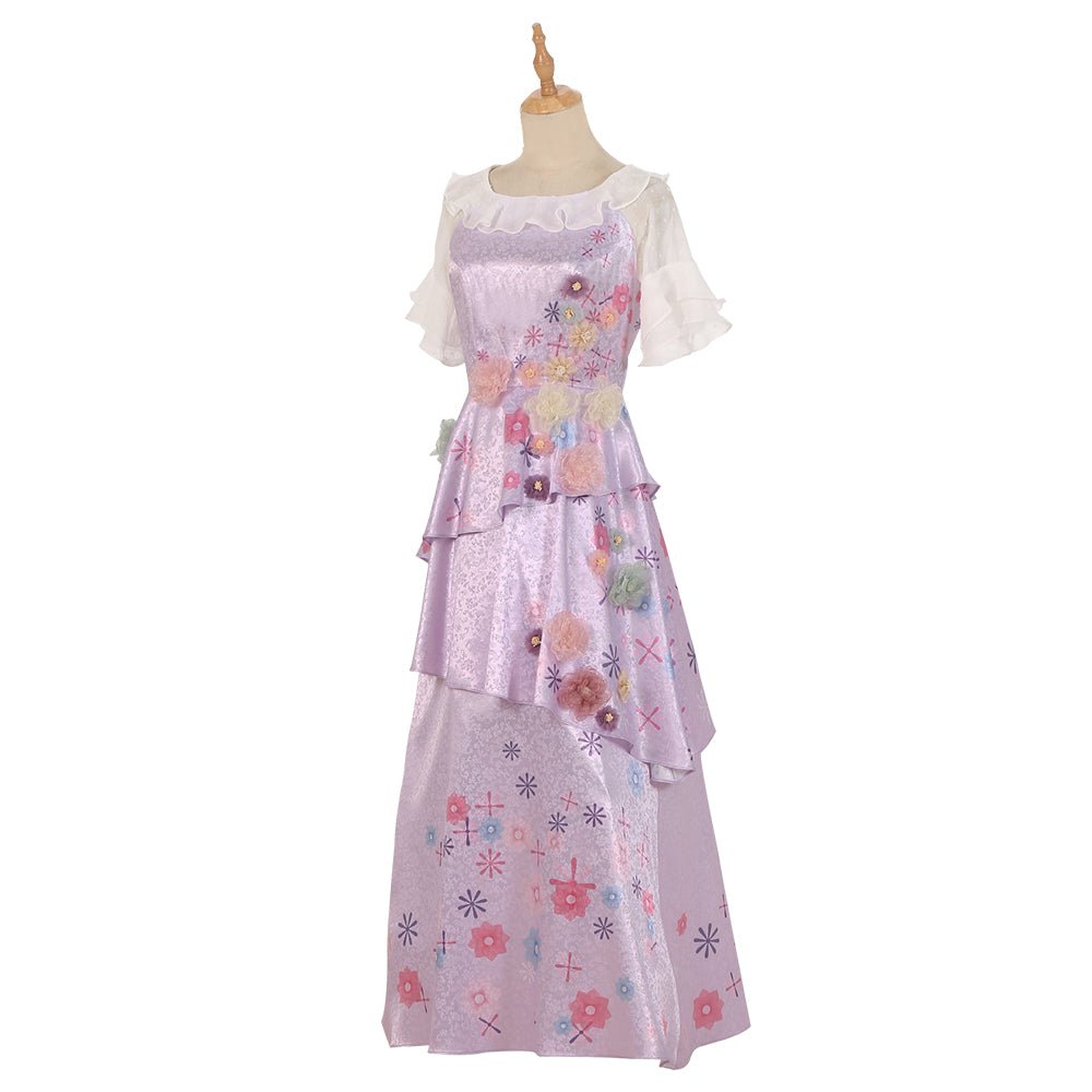 Costume Isabela Madrigal Femme - Robe Princesse Fleurie Rose pour Halloween et Cosplay