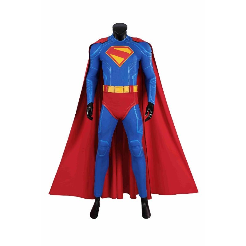 Costume Cosplay Superhero Legacy Clark Kent - Combinaison Zentai Bleue avec Cape Rouge