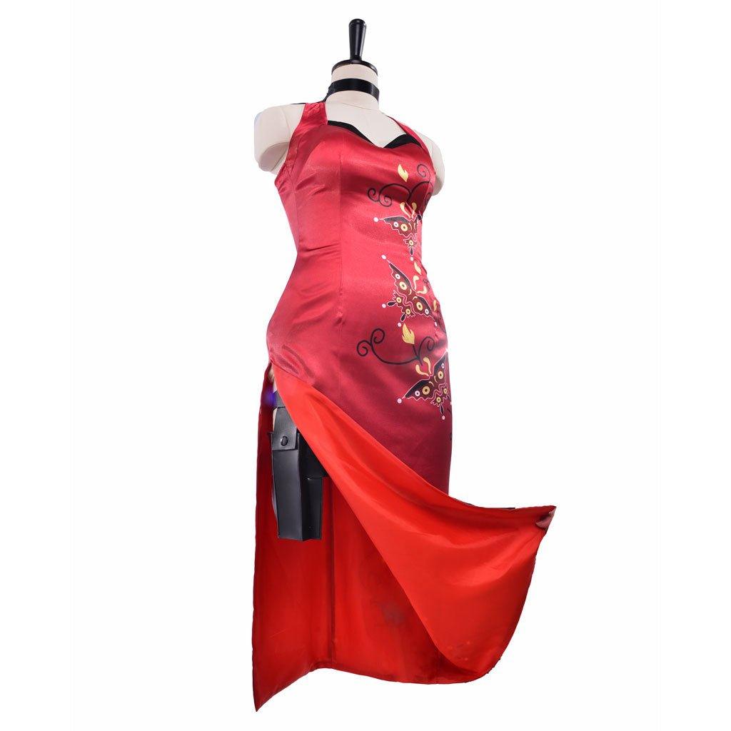 Costume Cosplay Ada Wong Robe Cheongsam Rouge Imprimée | Resident Evil Film