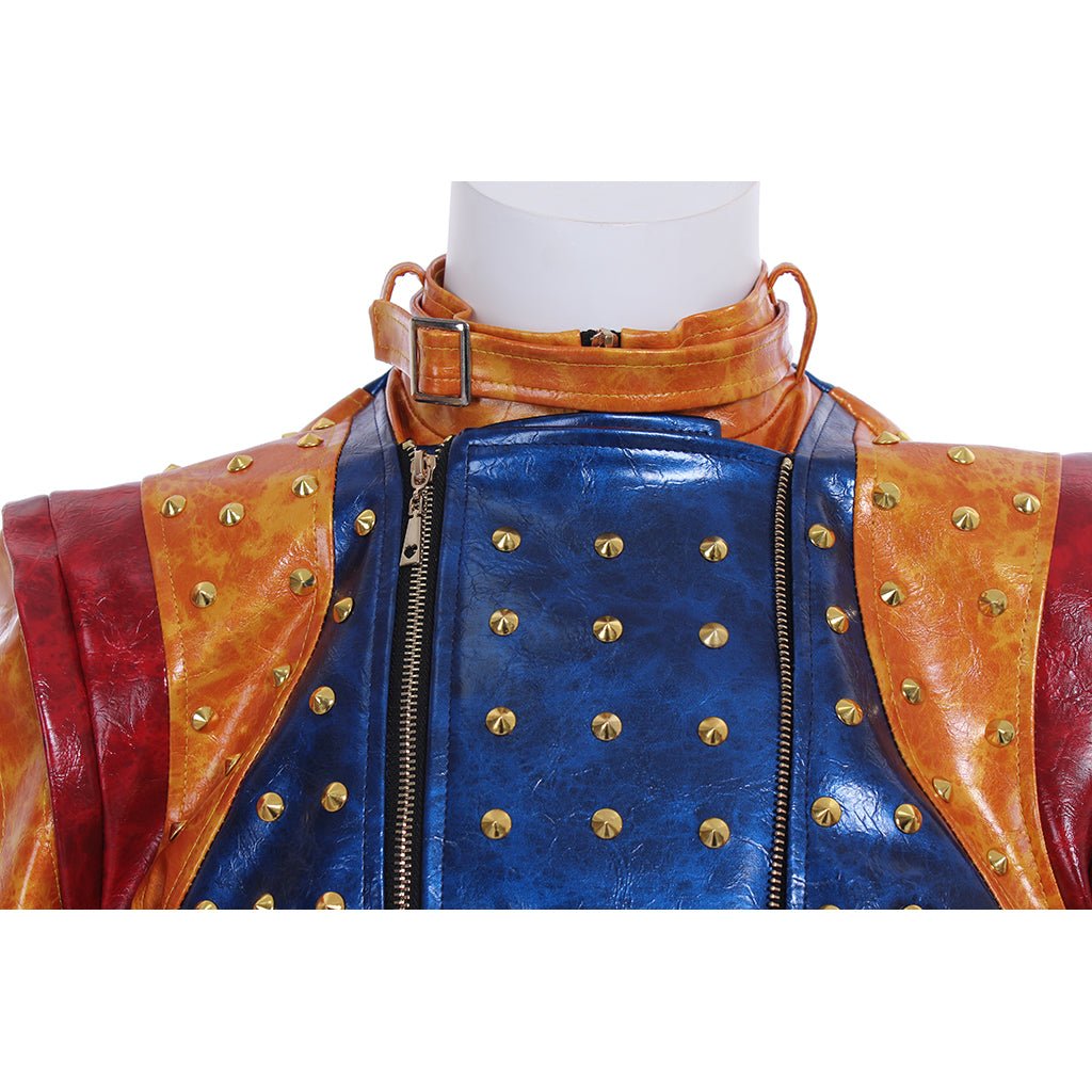 Costume Cosplay Descendants 2 pour Hommes et Enfants - Veste en Cuir Punk avec Manteau à Clous