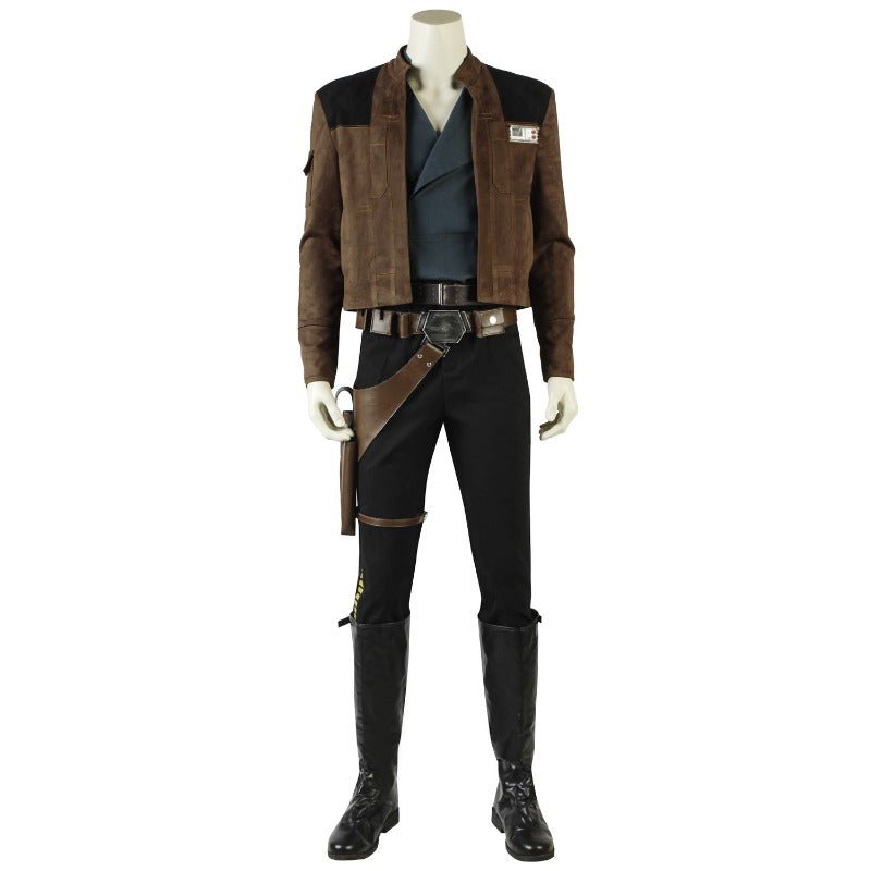 Costume Cosplay Han Solo - Veste en Suède, Ceinture en Cuir & Holster Ensemble Complet pour Halloween