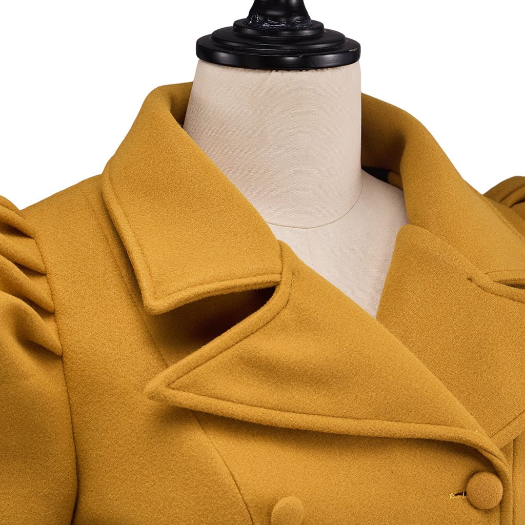 Veste Médiévale Jaune Boutonnée pour Femme - Costume Cosplay pour Foires Renaissance et LARP