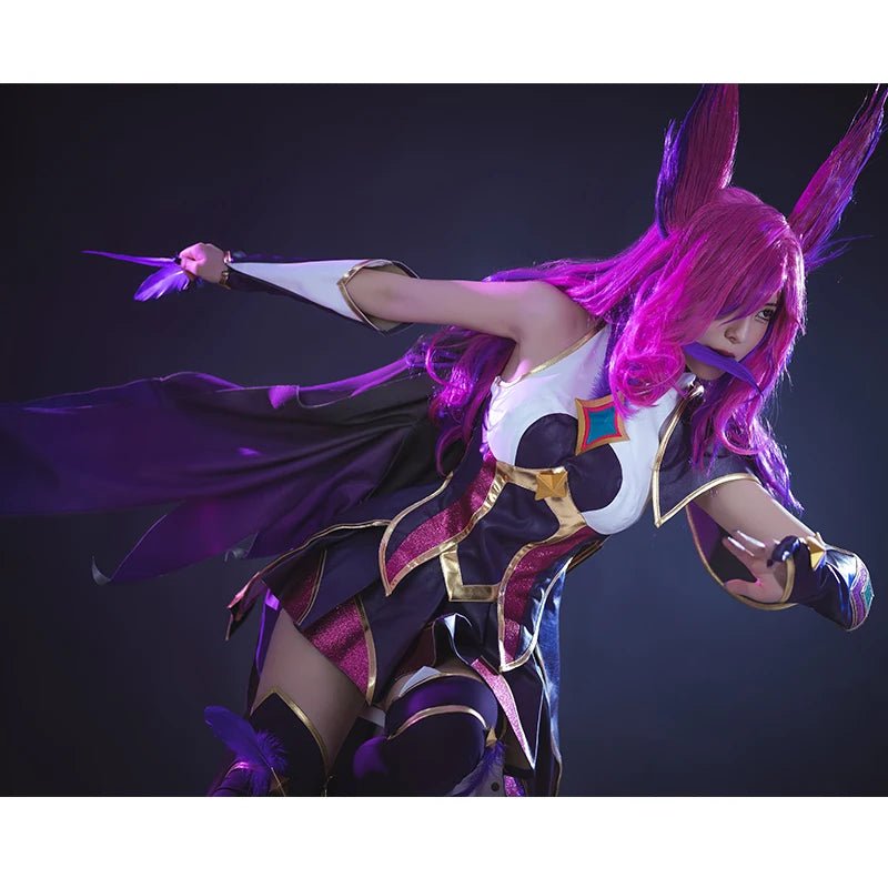 Costume Cosplay Xayah Gardienne des Étoiles LOL pour Femme avec Cape - Nouvelle Version en Précommande