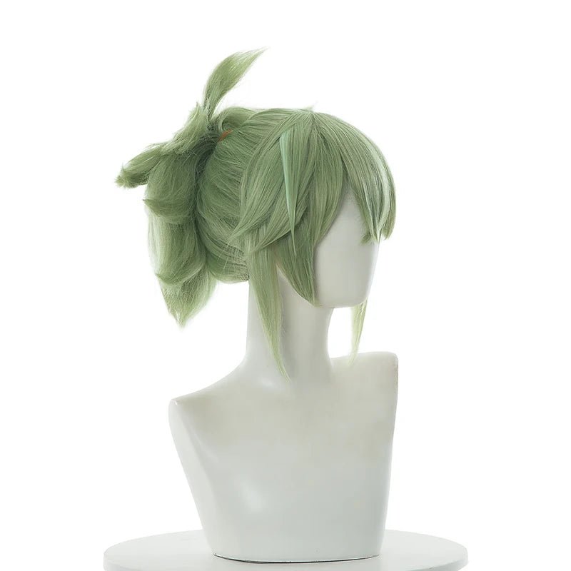 Perruque Cosplay Kuki Shinobu Genshin Impact 40cm Vert Droit Femme Perruques Synthétiques Résistantes à la Chaleur