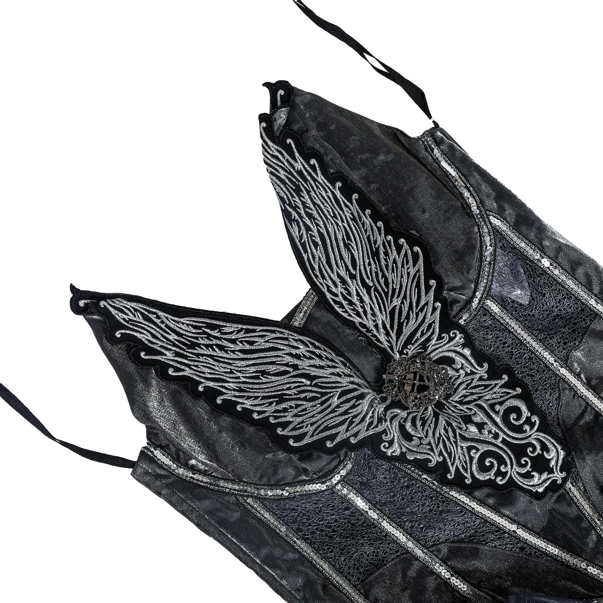 Costume d'Ange Noir Halloween | Cosplay Gothique pour Festival des Fantômes