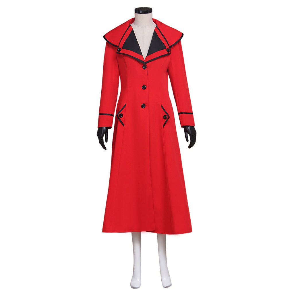 Costume Cosplay Mary Poppins Veste Robe Adulte Noir/Rouge