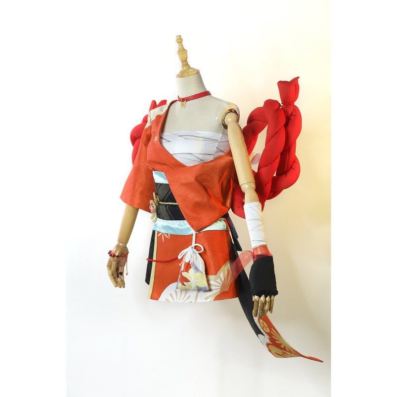 Costume Cosplay Yoimiya Kimono avec Perruque | Tenue Genshin Impact