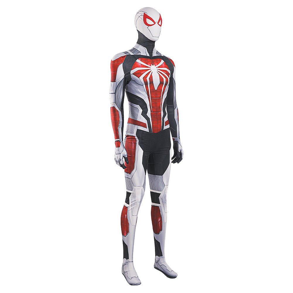 Costume Cosplay Spider-Man Armure Blanche de Combat Inspiré du Jeu PS4 pour Halloween