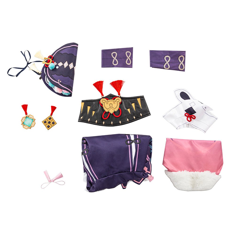 Genshin Impact - Costume Cosplay Yunjin avec Robe Lolita, Chapeau et Collants pour Femmes Adultes