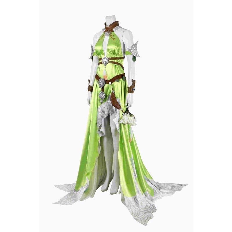 Costume Cosplay FF14 Nophica - Robe Longue Verte pour Halloween & Fêtes