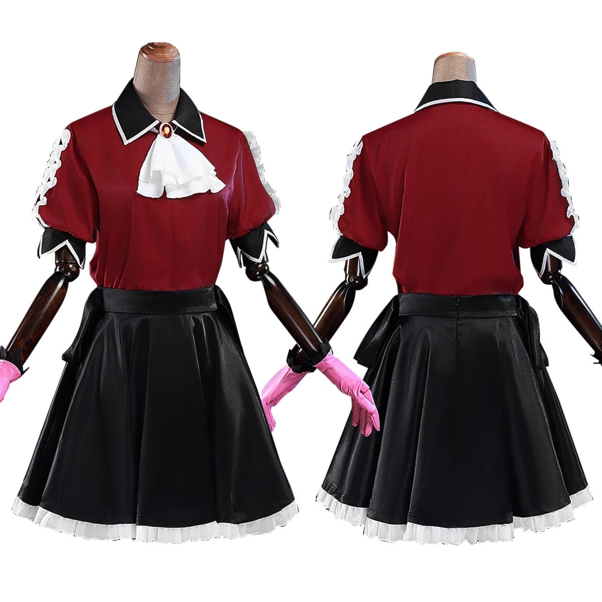 Costume Cosplay Anime Oshi no Ko Arima Kana - Perruque, Chemise, Jupe avec Détail Rose en Fibre Synthétique pour Halloween Noël