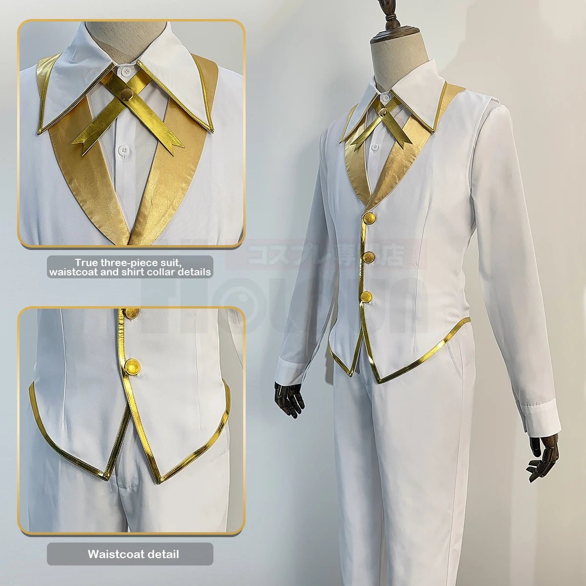 Costume Cosplay NAGI de Blue Lock - Série Anges et Démons - Perruque, Uniforme Blanc