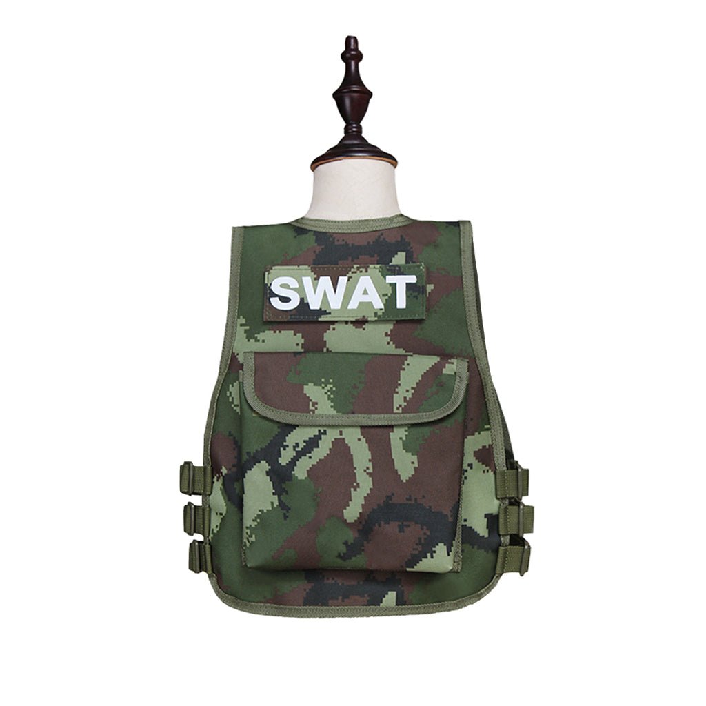 Gilet tactique Airsoft pour enfants, Veste de chasse camouflage, Costume cosplay tactique, Gilet de sniper pour jeux de guerre CS