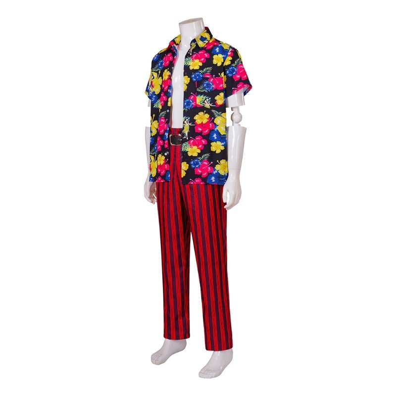 Costume de Cosplay Ace Ventura Détective pour Animaux Complet avec Chemise Hawaienne, Pantalon et Ceinture