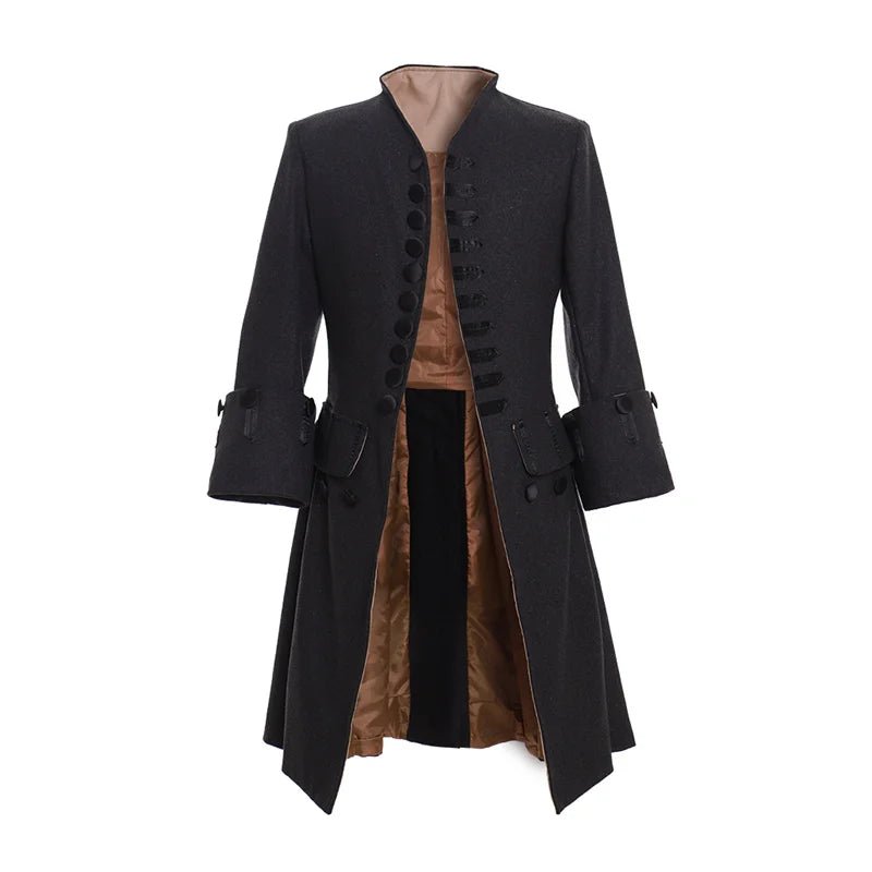 Manteau Trench Steampunk Edwardien Médieval Long Manteau Renaissance Costume Prince Vintage