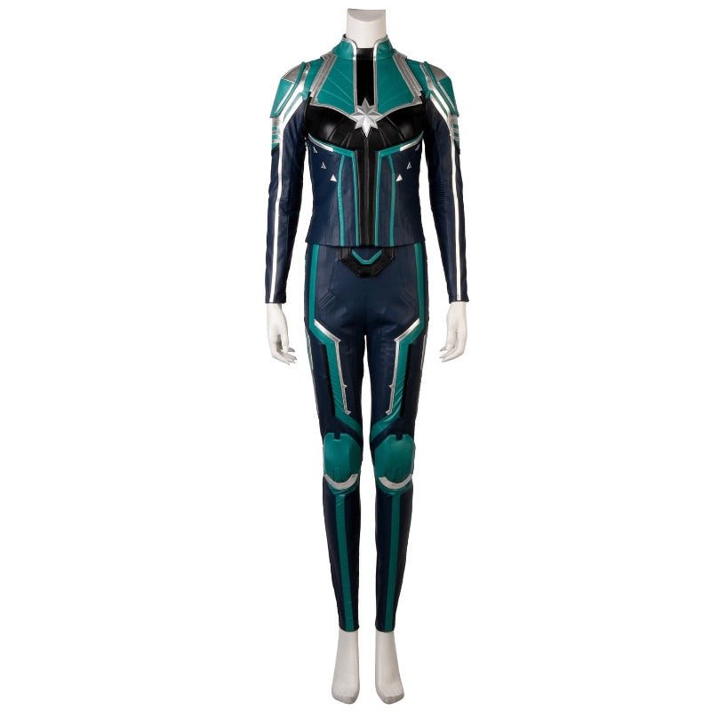 Costume Cosplay Capitaine Marvel Starforce Turquoise en Cuir PU | L'AniMirage