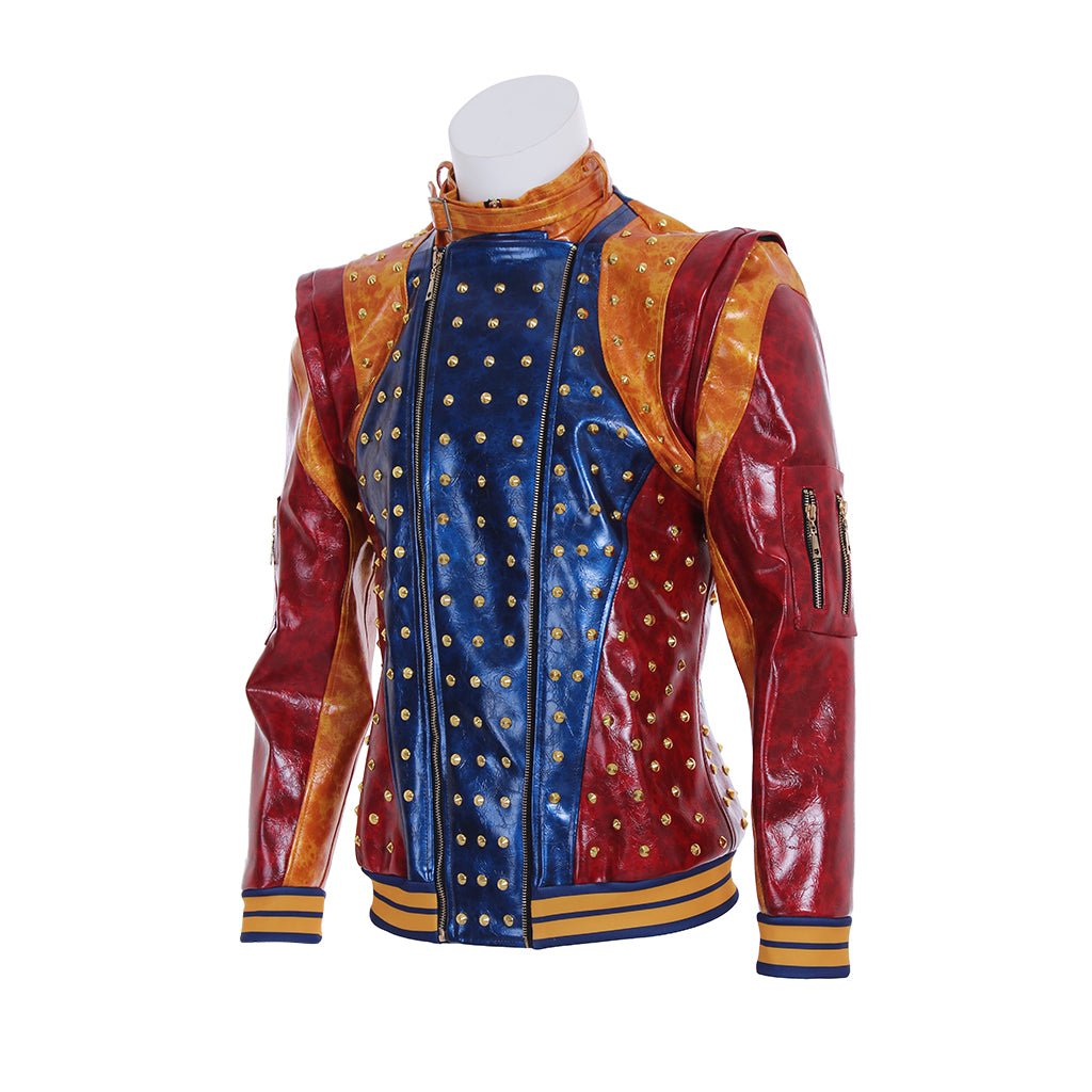 Costume Cosplay Descendants 2 pour Hommes et Enfants - Veste en Cuir Punk avec Manteau à Clous