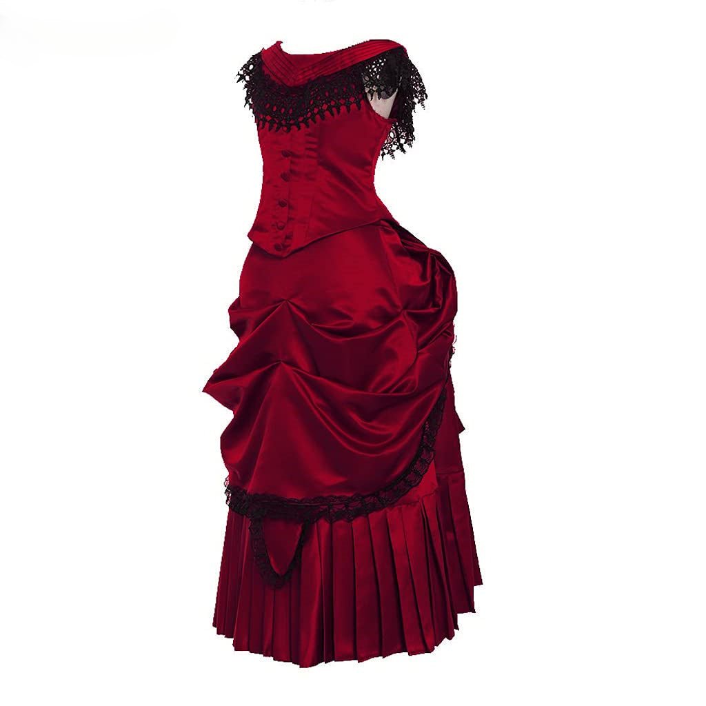 Robe Bustle Victorienne | Robe de Reine Gothique Georgienne pour Masquerade & Reconstitution