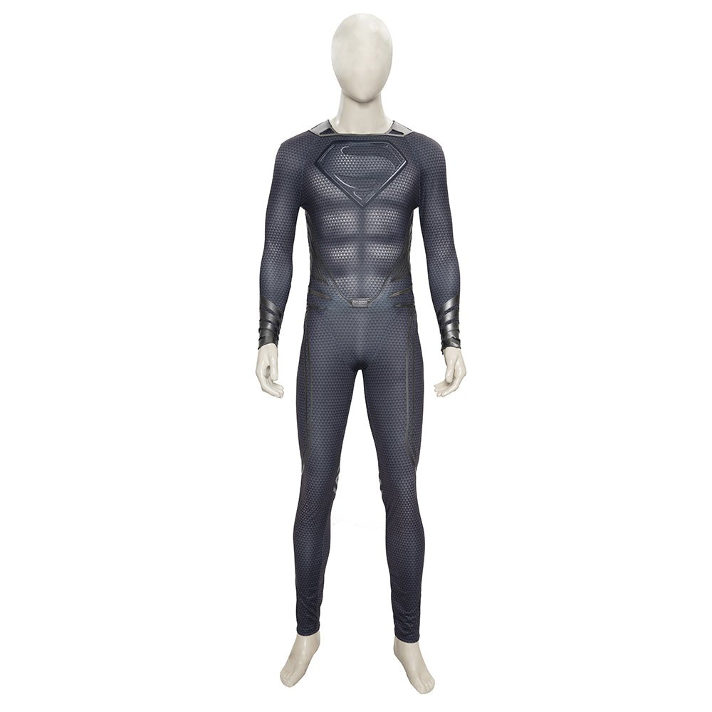 Costume Cosplay Clark Kent pour Hommes, Costume Noir, Cape, Bottes, Ensemble Complet Déguisement Halloween