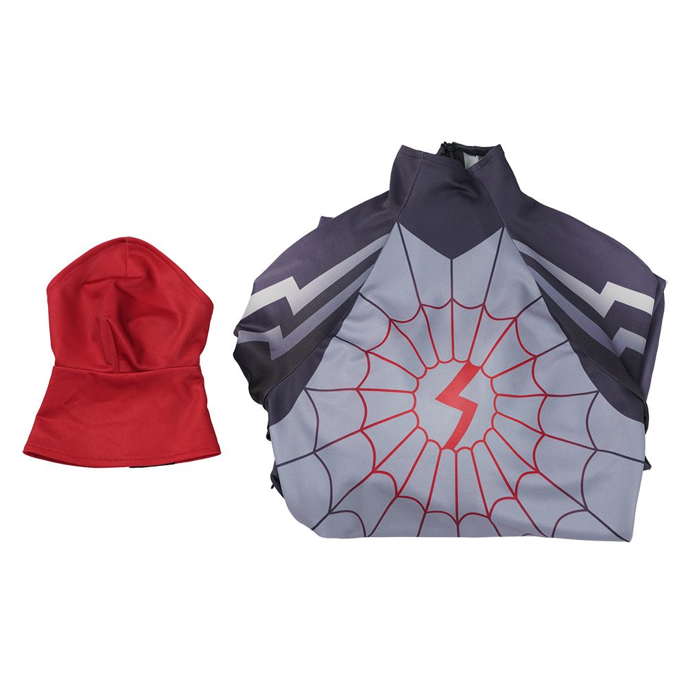 Costume Cosplay Soie Cindy Moon Spider-Man Homecoming Combinaison Imprimée Ensemble Complet