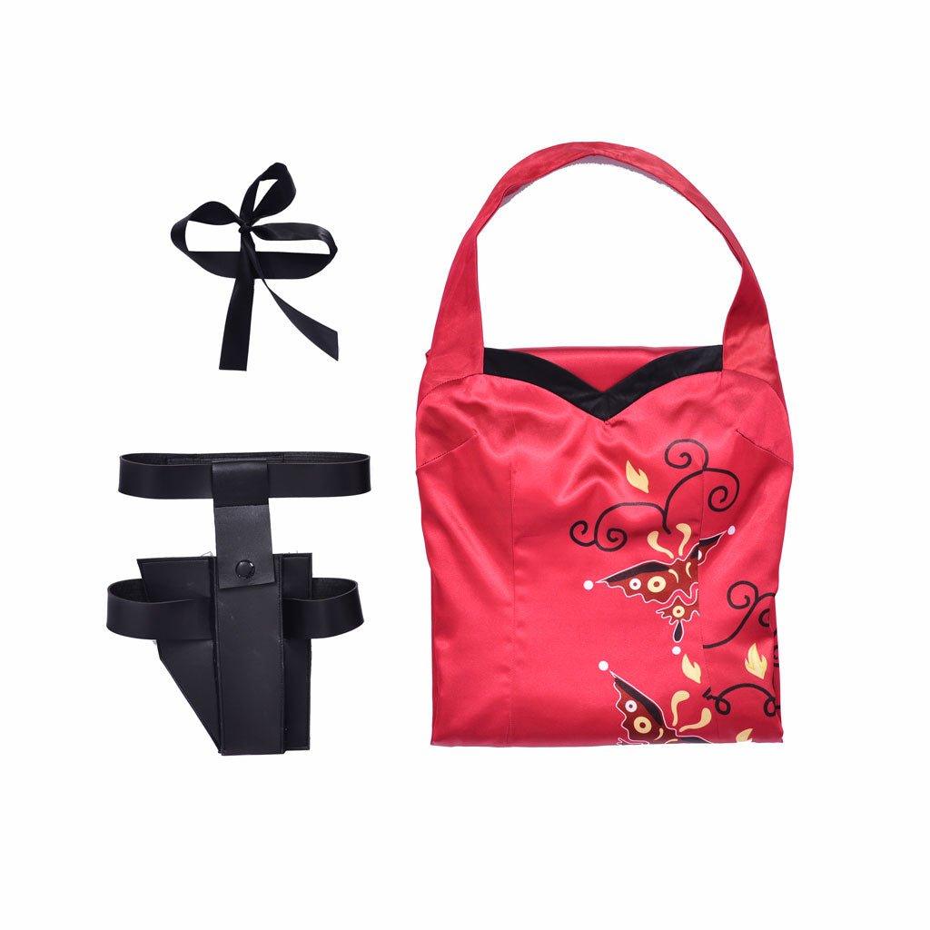 Costume Cosplay Ada Wong Robe Cheongsam Rouge Imprimée | Resident Evil Film