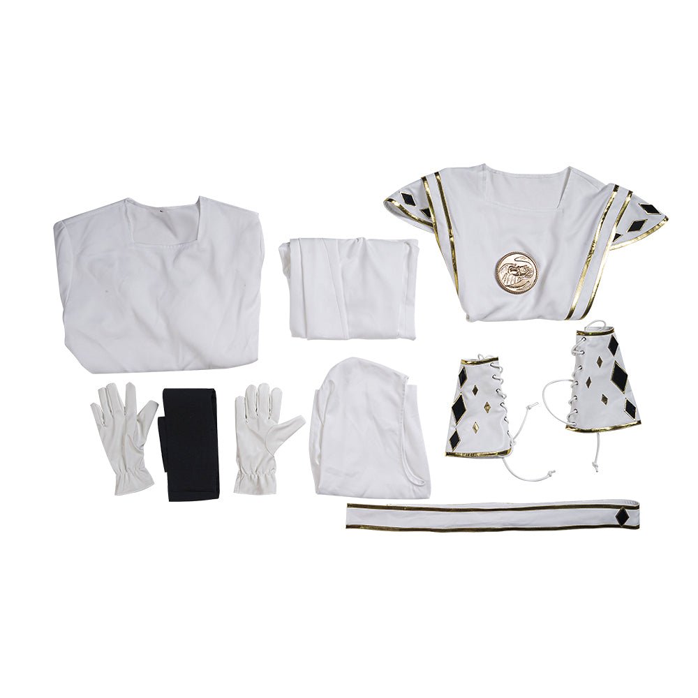 Costume Cosplay Authentique Power Rangers Ranger Blanc Ninja Tommy Oliver