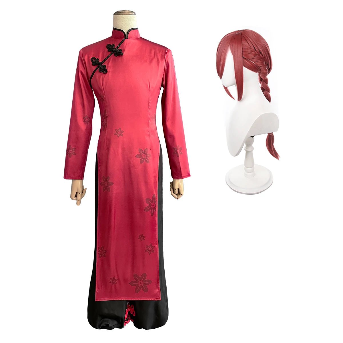 Costume Cosplay Chigiri Blue Lock Rouge Kung Fu Tang avec Perruque en Fibres Synthétiques Taille Adjustable