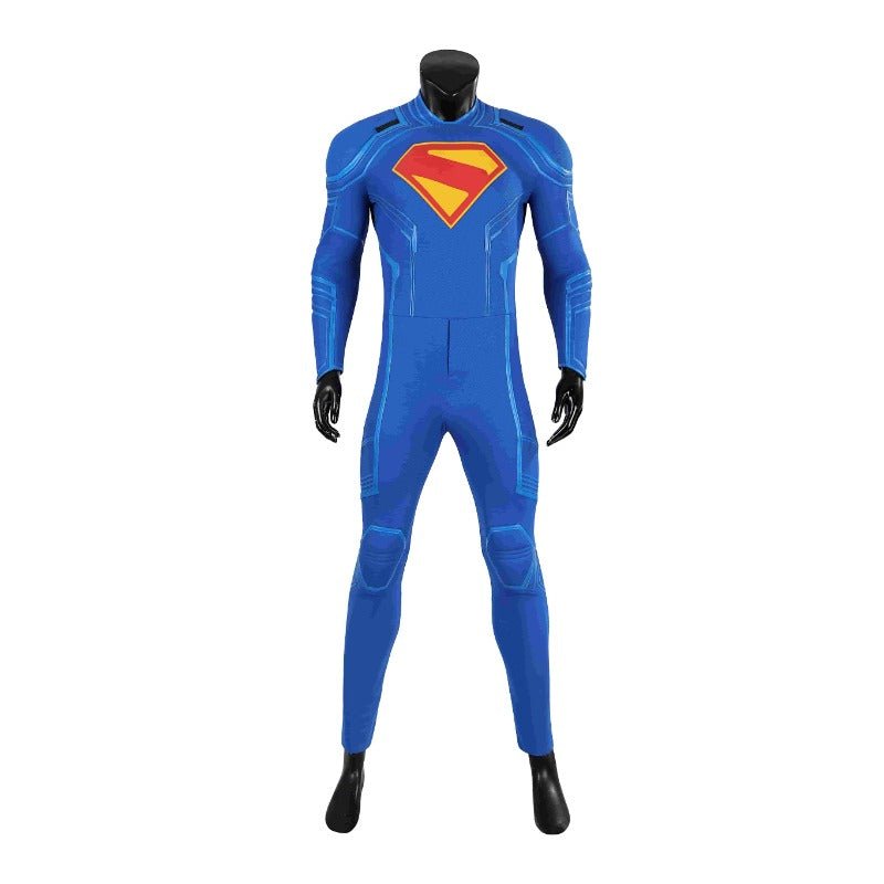 Costume Cosplay Superhero Legacy Clark Kent - Combinaison Zentai Bleue avec Cape Rouge