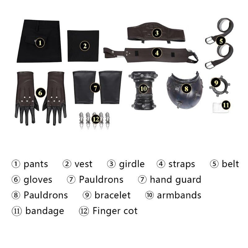 Costume Cosplay Cloud Strife FF VII Renaissance avec Perruque et Tenue pour Halloween et Carnaval