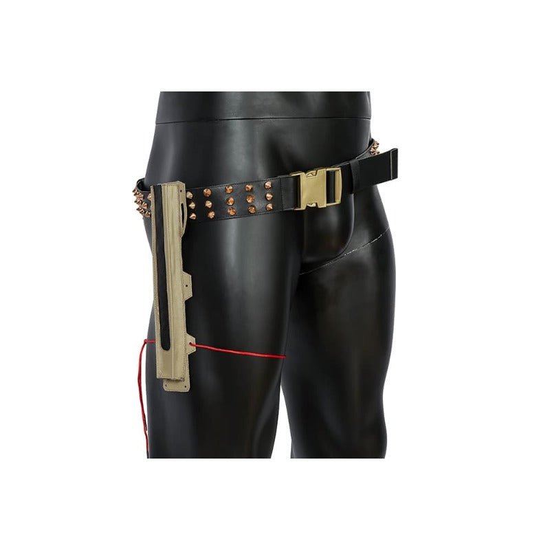 Costume Cosplay Jackie 2077 en Cuir Artificiel Combinaison Noire pour Halloween & Fêtes