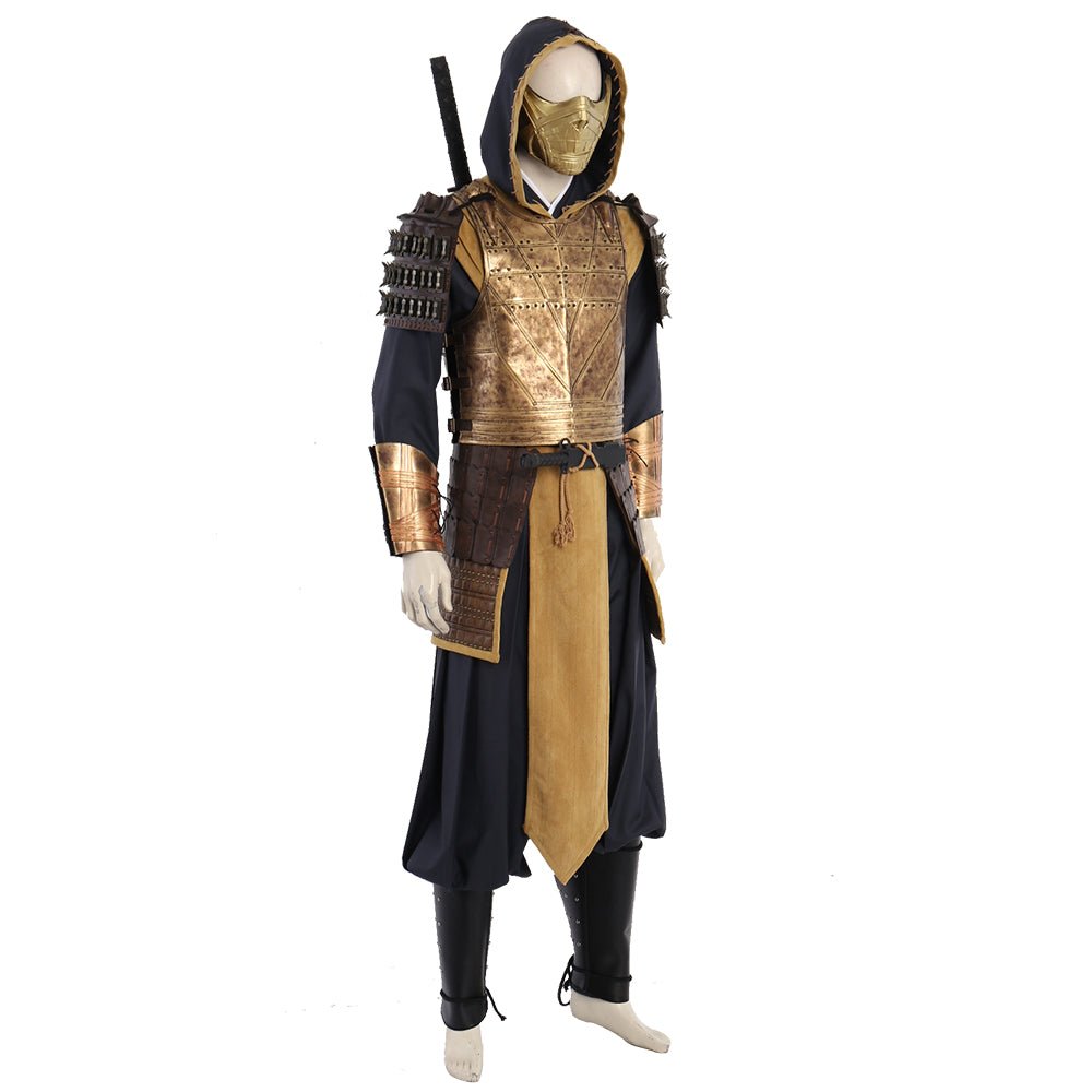 Costume Cosplay Scorpion Mortal Kombat pour Hommes, Tenue de Combat Hanzo Hasashi pour Halloween