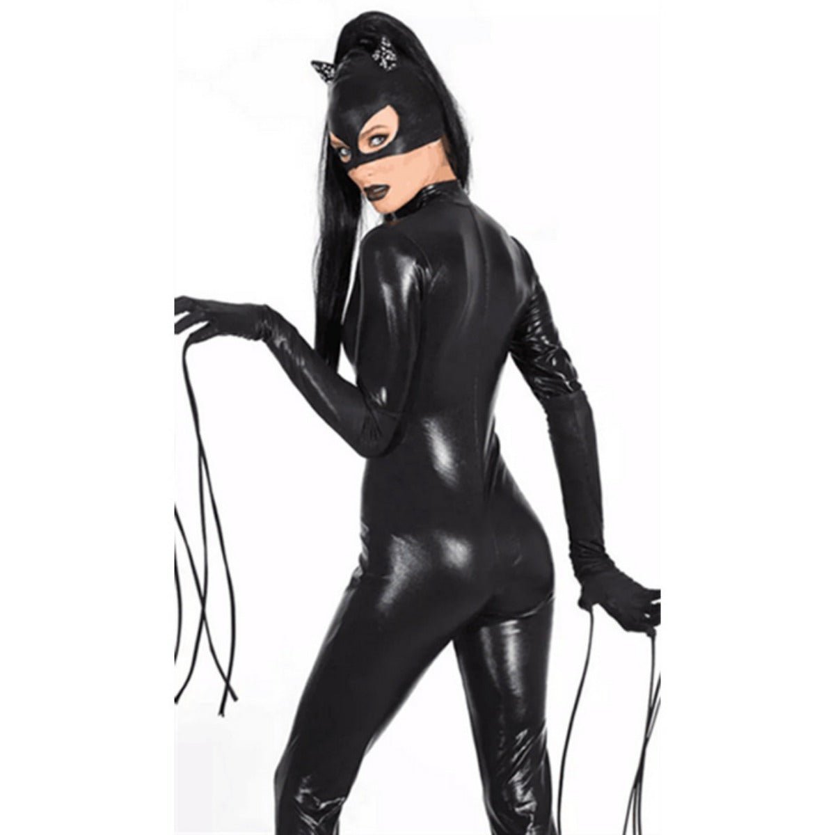 Costume en Cuir Verni Sexy pour Halloween : Vampire, Démon ou Inspiré de la Femme Chauve-Souris