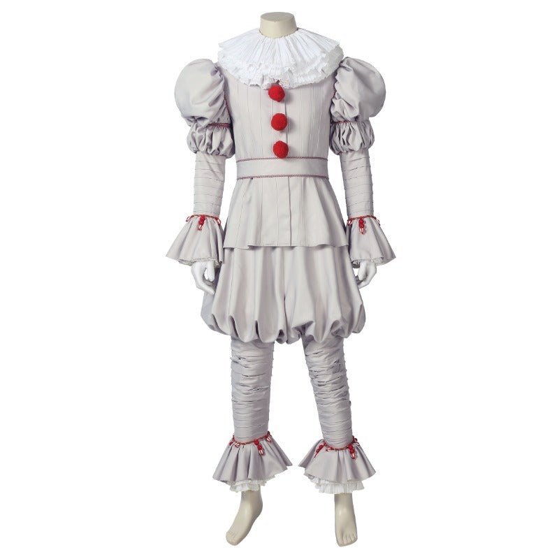 Costume Cosplay Joker Le Clown Danseur avec Écharpe Blanche et Accessoires - Déguisement Halloween