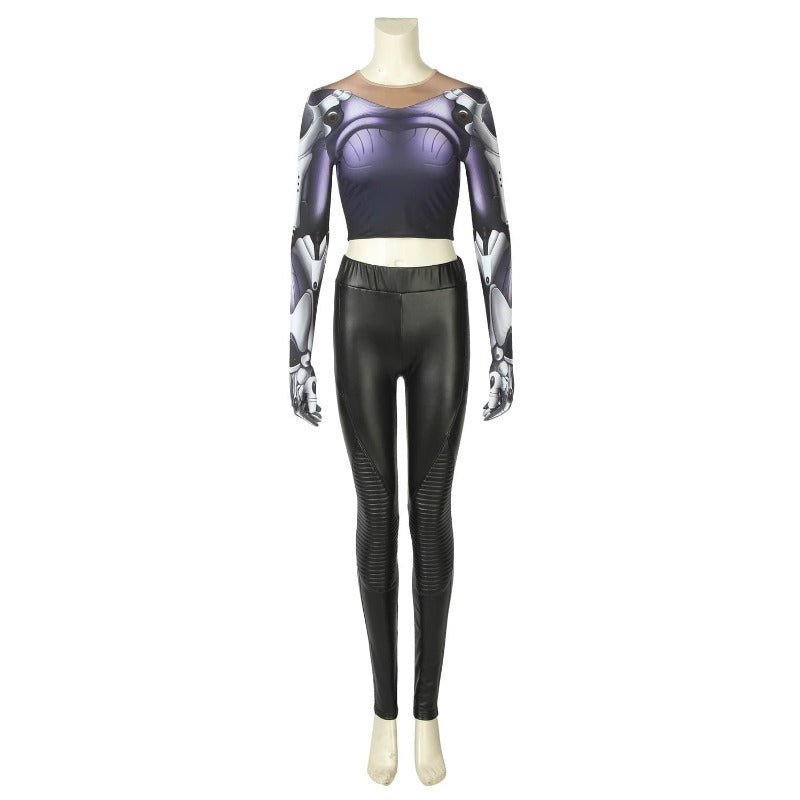 Costume Cosplay Alita Battle Angel | Tenue Super-héroïne Serrée pour Halloween Carnaval