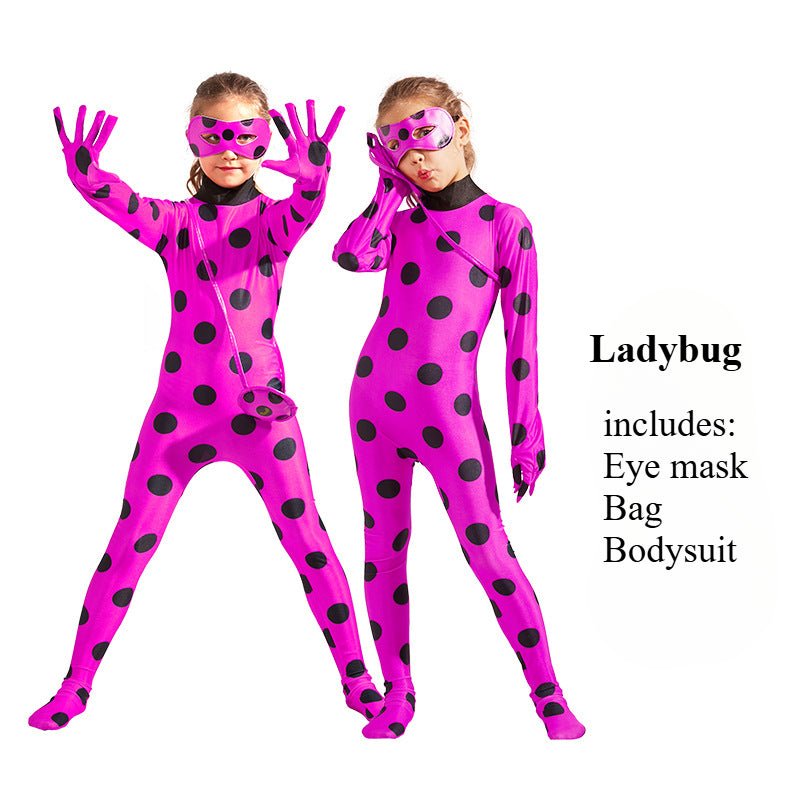 Costume Halloween Coccinelle & Chat Noir pour Enfants - Adorable Grenouillère Coccinelle