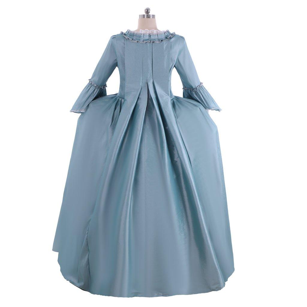 Robe Rococo Marie Antoinette du 18e siècle - Élégante robe bleue à dentelle
