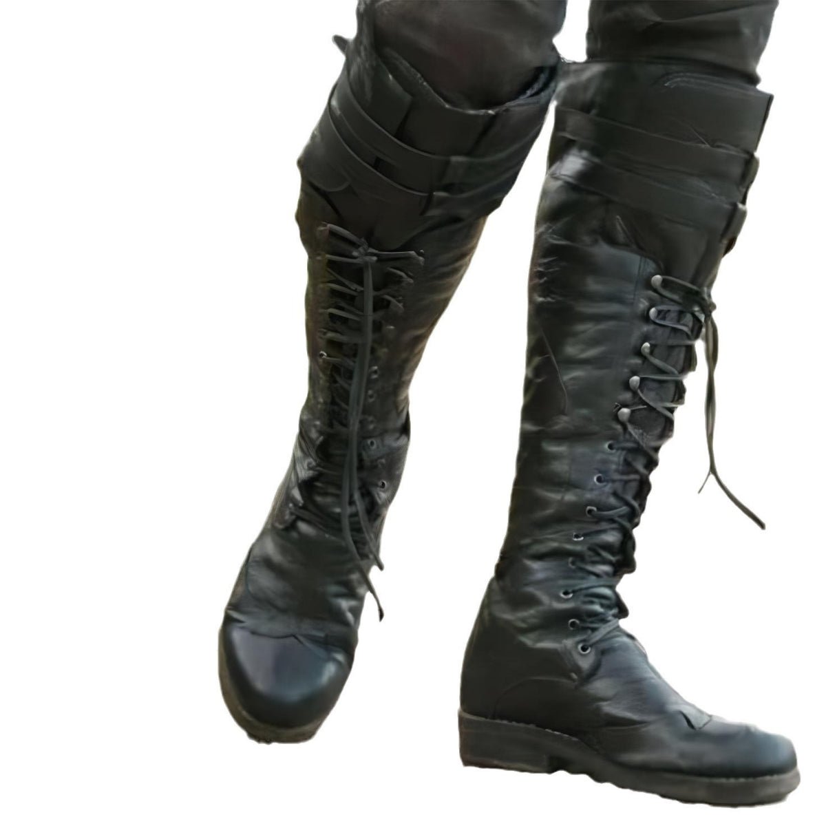 Bottes de Cosplay Steampunk Médiévales pour Hommes et Femmes, Chaussures Pirate en Cuir PU