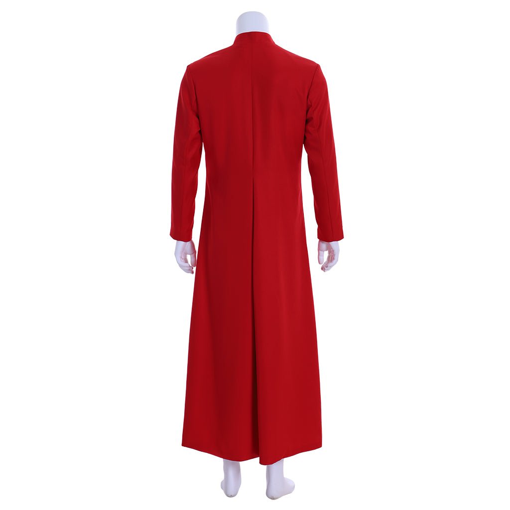 Robe de prêtre rouge pour hommes - Costume de clergé avec col droit - Vestments liturgiques